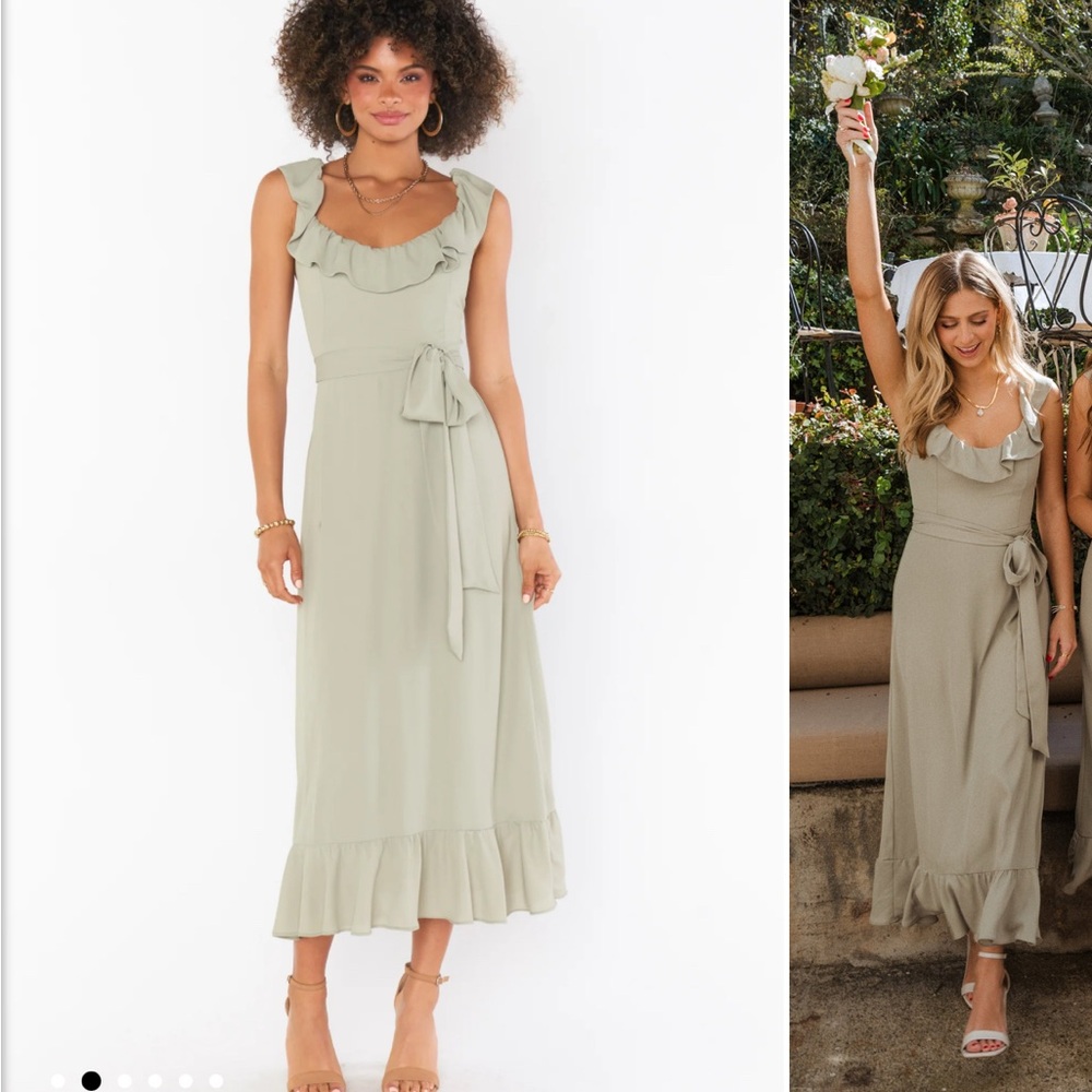 Alexis Midi Dress ~ Moss Green Crisp × 1
XS
